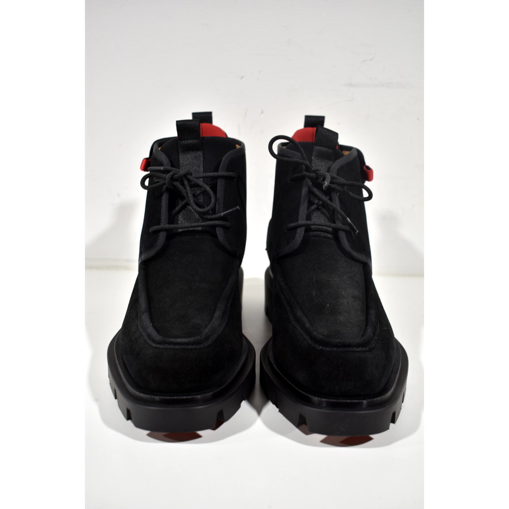 Christian Louboutin Mens Our Georges 2 Flat Black Suede Combat Lace Up Boot 42 9 - Picture 5 of 11